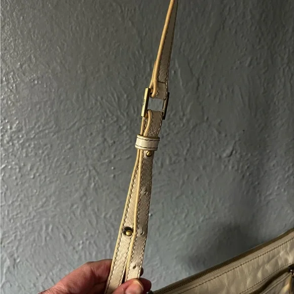 HOBO Cream Slim Crossbody Purse Leather Minimal Bag - Picture 10 of 11